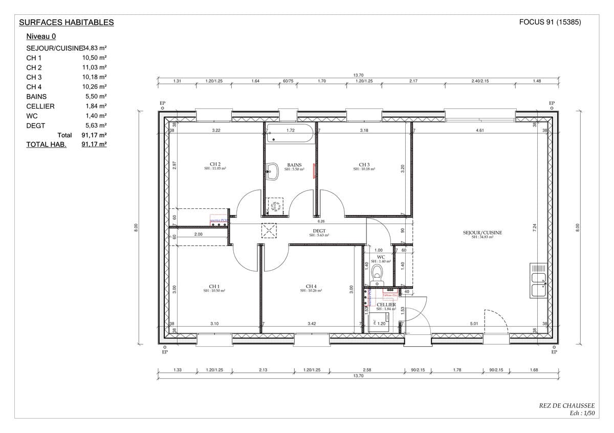 Plan Rez-de-chaussée Saône Family City