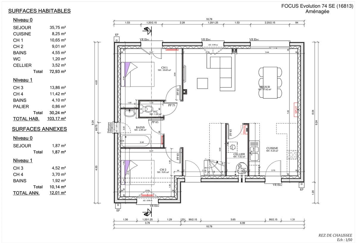 Plan Rez-de-chaussée Saône Evo City