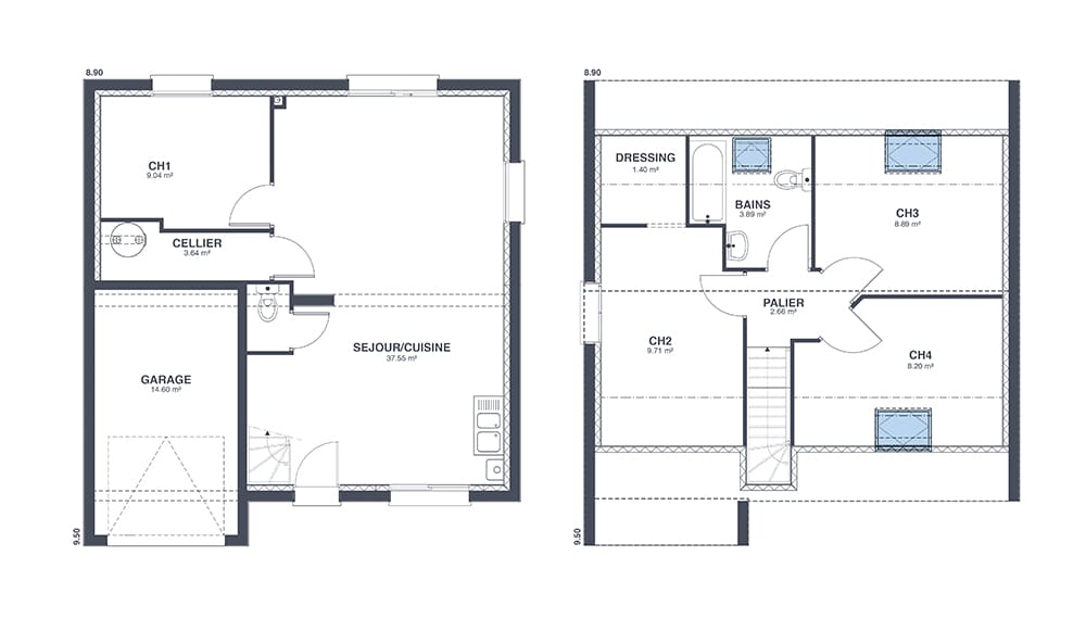 Plan Rez-de-chaussée Saône Up