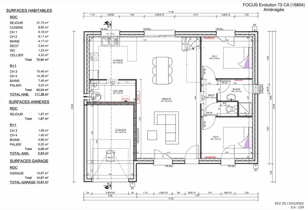 Plan Rez-de-chaussée Saône Evo