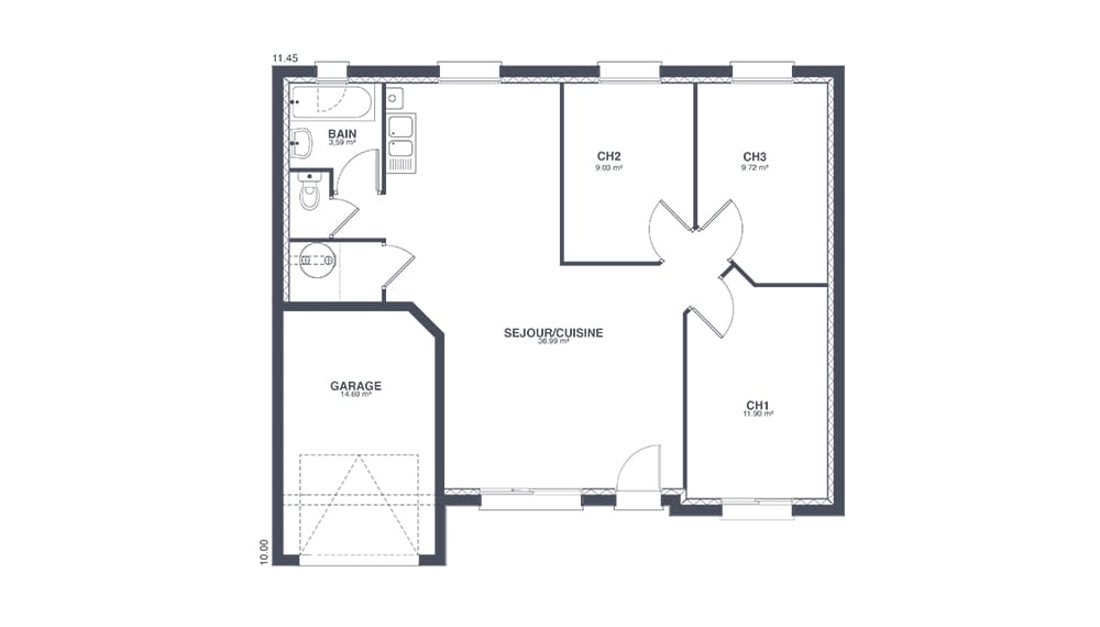 Plan Rez-de-chaussée Saône Tiny
