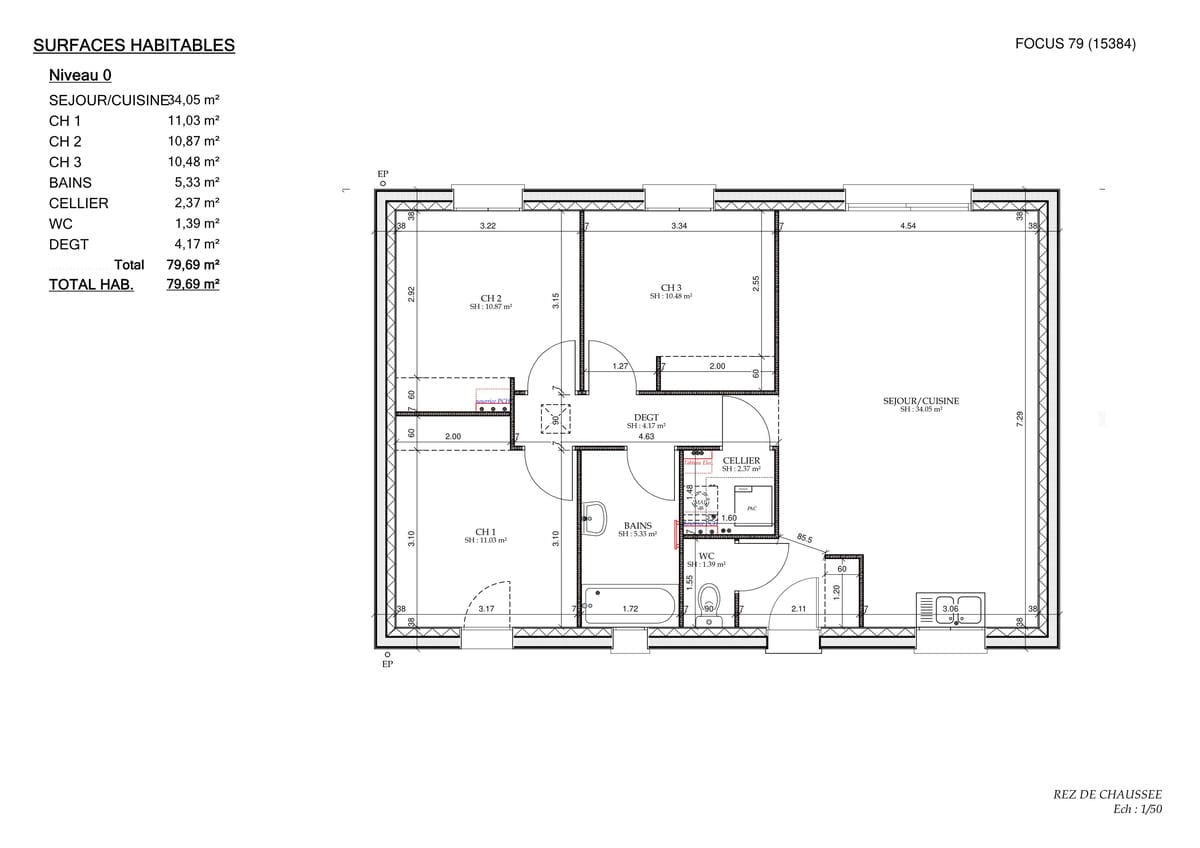Plan Rez-de-chaussée Saône Cosy City
